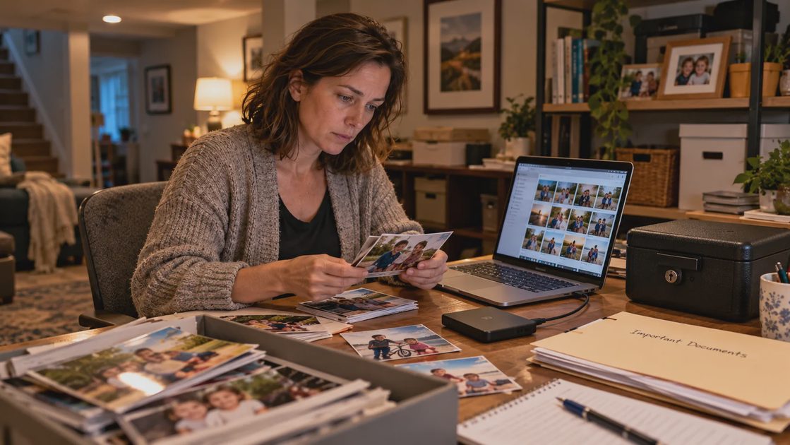 Separate Shared Family Files From Private Records Everyday school folder stored separately from secured household records.